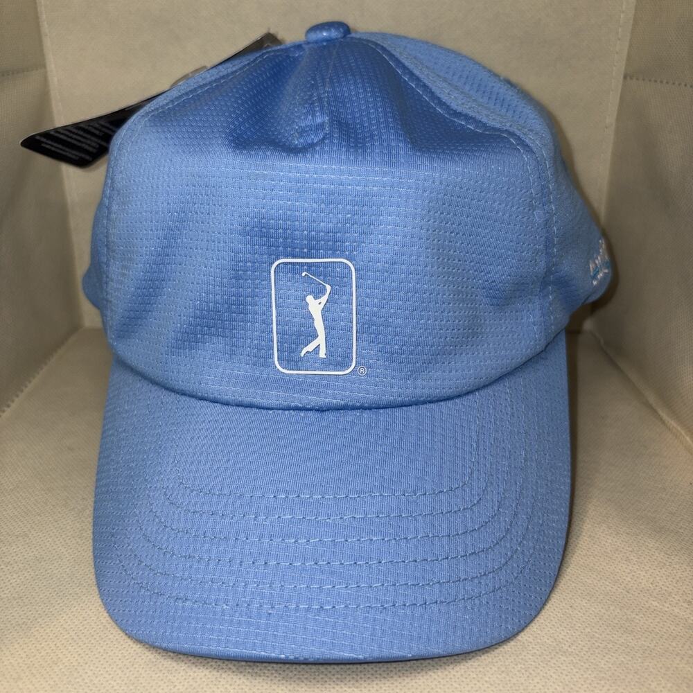 PGA Tour Airflux Mesh Adjustable Golf Hat Cap Light Blue NEW